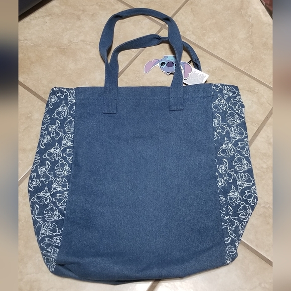 Disney Lilo and Stitch Denim Winking Stitch Tote Bag - Picture 2 of 4